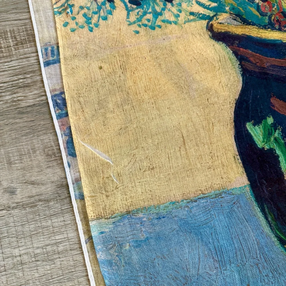 NEW without TAGS Vincent van Gogh Still Life Majolica Jug with Wildflowers Scarf